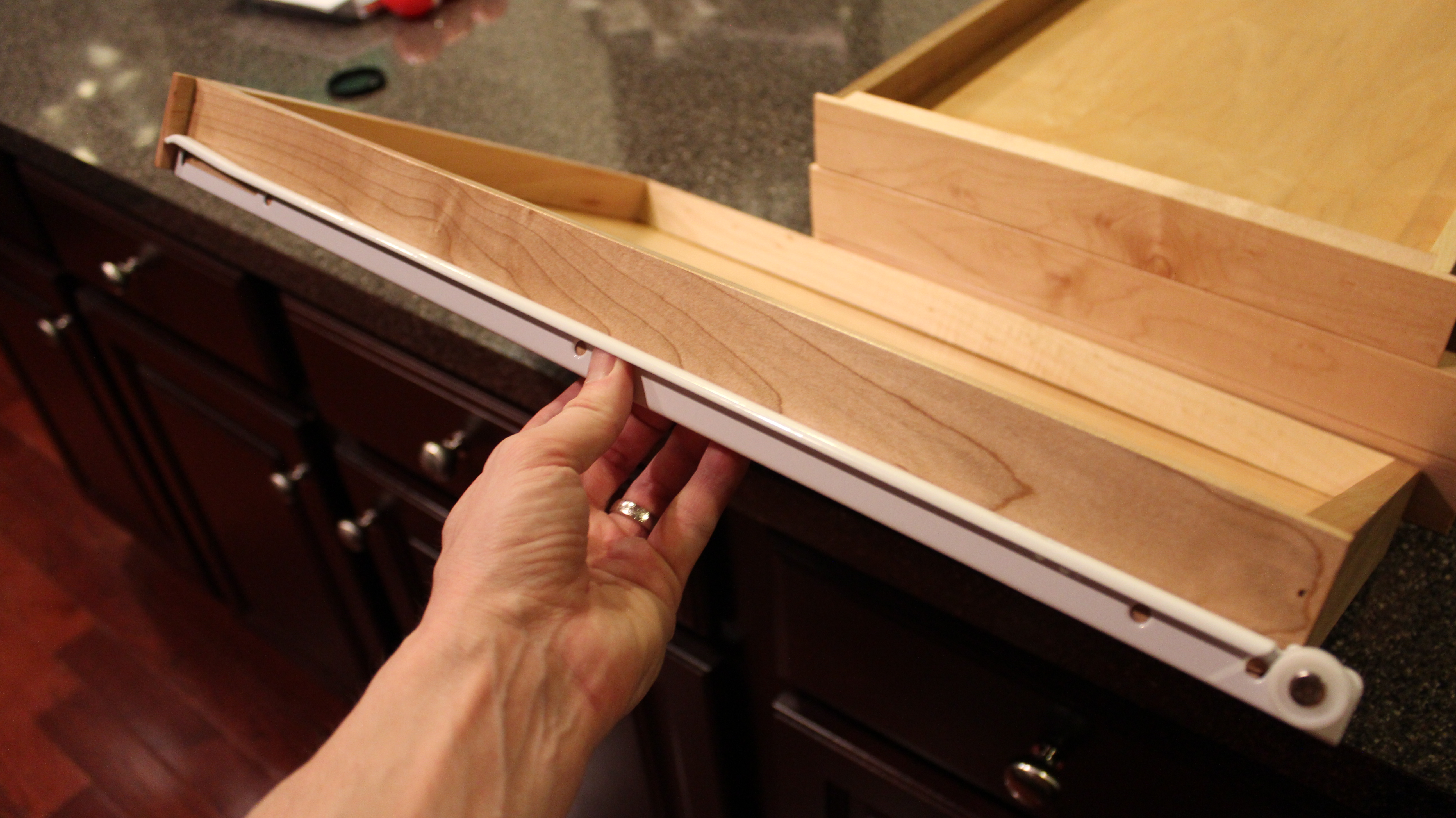 kitchen cabinet table slide brackets