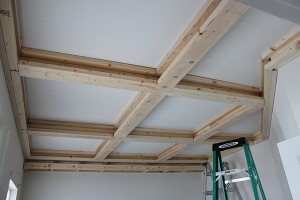 coffered ceiling framed out