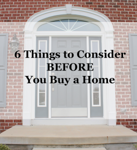 before you buy a home