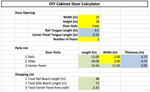 cabinet door calculator